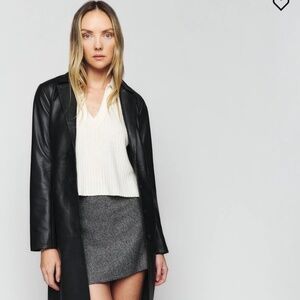 Reformation 90s Veda Crosby Leather Coat
